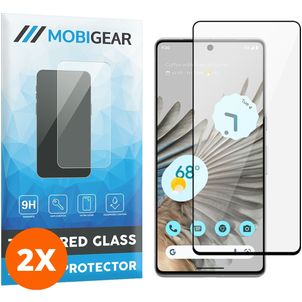 Mobigear Premium Google Pixel 7 Pro Panzerglas Gehärtetes Glas Displayschutz - Hüllenfreundlich - Schwarz (2er Pack)
