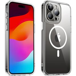 Valenta Trend iPhone 15 Pro Max MagSafe Hülle Hardcase Backcover - Transparent / Weiß