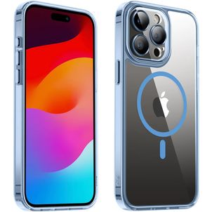 Valenta Trend iPhone 15 Pro Max MagSafe Hülle Hardcase Backcover - Transparent / Blau