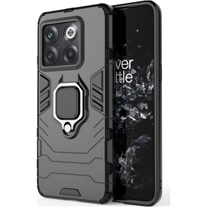 Mobigear Armor Ring OnePlus 10T Hülle Hardcase Backcover Stoßfest mit Ringhalter - Schwarz
