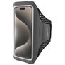 Mobiparts Comfort Fit Handyhalterung Joggen iPhone 15 Pro Sporthülle Neopren Sportarmband - Schwarz