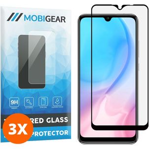 Mobigear Premium Xiaomi Redmi 9C Panzerglas Gehärtetes Glas Displayschutz - Hüllenfreundlich - Schwarz (3er Pack)