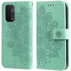 Mobigear Flowers OPPO A74 5G Hülle Klapphülle Geldbörse - Türkis