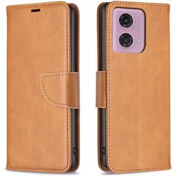 Mobigear Excellent Motorola Moto G04 Hülle Klapphülle Geldbörse - Cognac