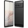 Mobigear Brushed Slim Google Pixel 6 Pro Hülle Flexibles TPU Backcover - Schwarz