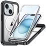 Mobigear Rugged Mag iPhone 15 MagSafe Hülle Hardcase Backcover Stoßfest - Schwarz