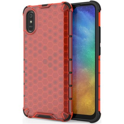Mobigear Honeycomb Xiaomi Redmi 9A Hardcase Backcover Shockproof - Rot