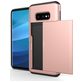 Mobigear Card Samsung Galaxy S10e Hülle Hardcase Backcover Stoßfest mit Kartenhalter - Roségold