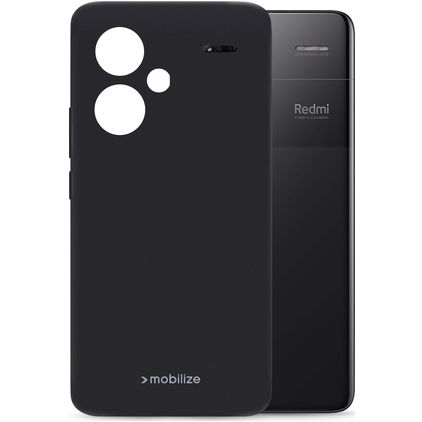 Mobilize Rubber Gelly Xiaomi Redmi Note 13 Pro Plus Hülle Flexibles TPU Backcover - Schwarz