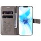Mobigear Butterfly iPhone 12 Hülle Klapphülle Geldbörse - Grau