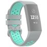 Mobigear Sport Plus Buckle Silikon Fitbit Charge 3 Armband Dornschließe - Grau / Türkis