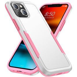 Mobigear Heavy Armor iPhone 14 Hülle Hardcase Backcover Stoßfest - Weiß / Pink