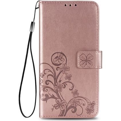Mobigear Clover Xiaomi Redmi 9A Hülle Klapphülle Geldbörse - Roségold