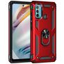 Mobigear Armor Ring Motorola Moto G60 Hülle Hardcase Backcover Stoßfest mit Ringhalter - Rot
