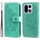 Mobigear Flowers OnePlus 15 Hülle Klapphülle Geldbörse - Grün