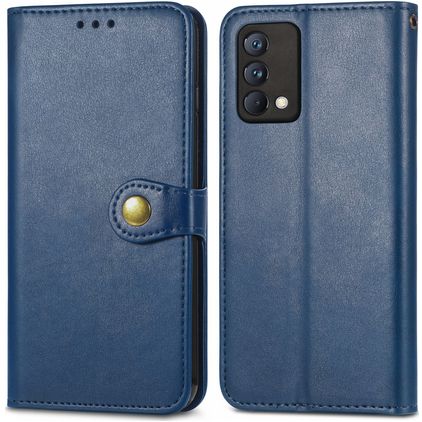 Mobigear Snap Button Realme GT Master Edition Hülle Klapphülle Geldbörse - Blau