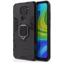 Mobigear Armor Ring Xiaomi Redmi Note 9 Hülle Hardcase Backcover Stoßfest mit Ringhalter - Schwarz