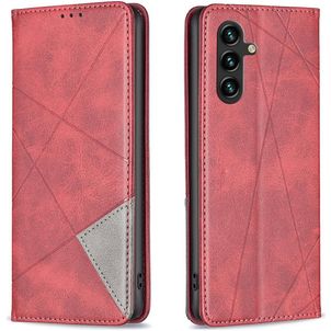 Mobigear Rhombus Slim Samsung Galaxy S25 FE Hülle Klapphülle - Rot