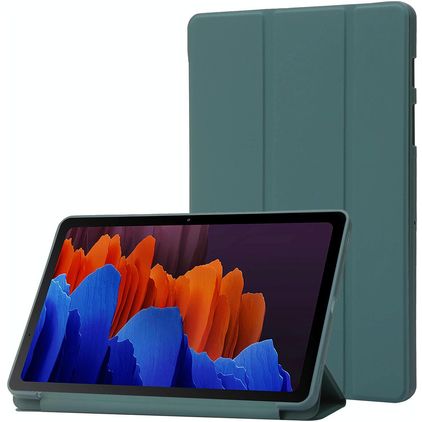 Mobigear Tri-Fold Gel Samsung Galaxy Tab S11 TPU / Kunstleder Klapphülle - Dunkelgrün
