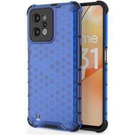 Mobigear Honeycomb Realme C31 Hülle Hardcase Backcover Stoßfest - Blau