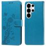 Mobigear Flowers Samsung Galaxy S26 Ultra Hülle Klapphülle Geldbörse - Blau