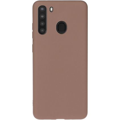 Mobigear Colors Samsung Galaxy A21 Hülle Flexibles TPU Backcover - Braun