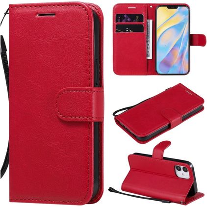Mobigear Premium iPhone 12 Mini Hülle Klapphülle Geldbörse - Rot
