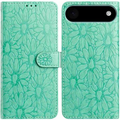 Mobigear Flowers iPhone Air Hülle Klapphülle Geldbörse - Grün