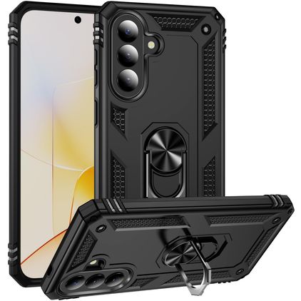 Mobigear Armor ring Samsung Galaxy A57 Hardcase Backcover Shockproof mit Ringhalter - Schwarz