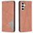 Mobigear Rhombus Slim Samsung Galaxy S23 FE Hülle Klapphülle - Braun