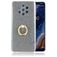 Mobigear Glitter Ring Nokia 9 PureView Hülle Flexibles TPU Backcover mit Ringhalter - Grau