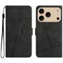 Mobigear Stitch iPhone 17 Pro Hülle Klapphülle Geldbörse - Schwarz