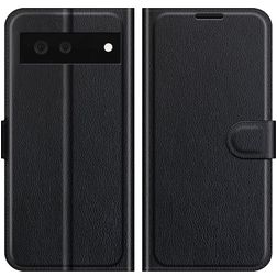 Mobigear Classic Google Pixel 6 Hülle Klapphülle Geldbörse - Schwarz
