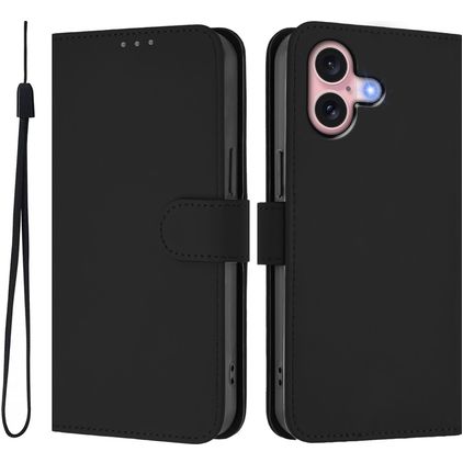 Mobigear Urban Wallet iPhone 16 Klapphülle Portemonnaie - Schwarz