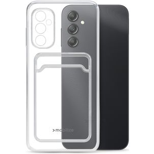Mobilize Gelly Card Durchsichtig Samsung Galaxy A34 Hülle Flexibles TPU Backcover mit Kartenhalter - Transparent