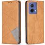Mobigear Rhombus Slim Motorola Moto G85 Hülle Klapphülle - Cognac