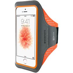 Mobiparts Comfort Fit Handyhalterung Joggen iPhone SE (2016) Sporthülle Neopren Sportarmband - Neon Orange