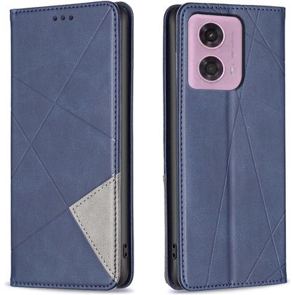 Mobigear Rhombus Slim Motorola Moto E14 Hülle Klapphülle - Blau