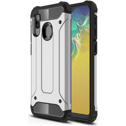Mobigear Outdoor Samsung Galaxy A20e Hardcase Backcover Shockproof - Silber