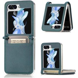 Mobigear Excellent Samsung Galaxy Z Flip 5 Hülle Hardcase Backcover mit Kartenhalter - Grün