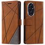 Mobigear Rhombus HONOR 200 Hülle Klapphülle Geldbörse - Braun