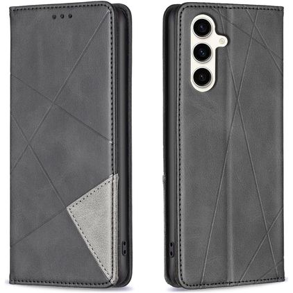 Mobigear Rhombus Slim Samsung Galaxy S24 FE Hülle Klapphülle - Schwarz