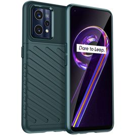 Mobigear Groove Realme 9 Pro Plus Hülle Flexibles TPU Backcover - Grün