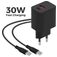 Mobiparts Wall Charger Dual USB / USB-C USB-C 1 Meter Power Delivery 30W 3A - Schwarz