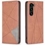 Mobigear Rhombus Slim Samsung Galaxy S25 Plus Hülle Klapphülle - Braun