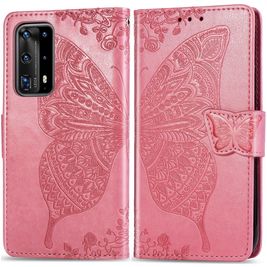 Mobigear Butterfly Huawei P40 Pro Hülle Klapphülle Geldbörse - Pink