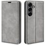 Mobigear Retro Slim Samsung Galaxy S25 FE Hülle Klapphülle Geldbörse - Grau
