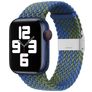 Mobigear Braided Nylon Apple Watch Armband Klappschließe - 42/41/40/38 mm - Blau / Grün