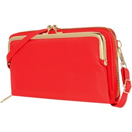 Antonio Fonzo Crossbody Clutch Snap Handytasche - Large - Rot