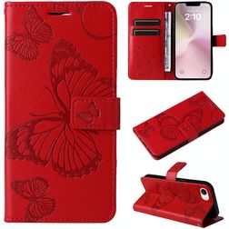 Mobigear Butterfly iPhone 16e Hülle Klapphülle Geldbörse - Rot